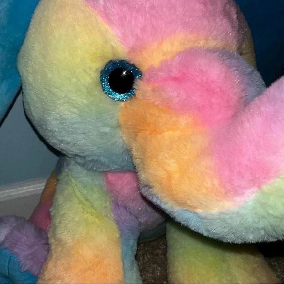 Peek-a-Boo Plush Tye Dye Rainbow Elephant Like New Condition 16.5 inches tall - Picture 4 of 13
